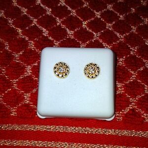 Elegant Gold Moissanite Stud Earrings